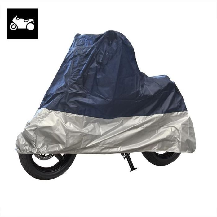 Motorhoes XL blauw/zilver