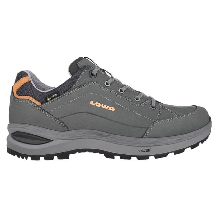 Laag model Lowa Renegade Evo wandelschoenen voor dames in de kleuren antraciet en abrikoos