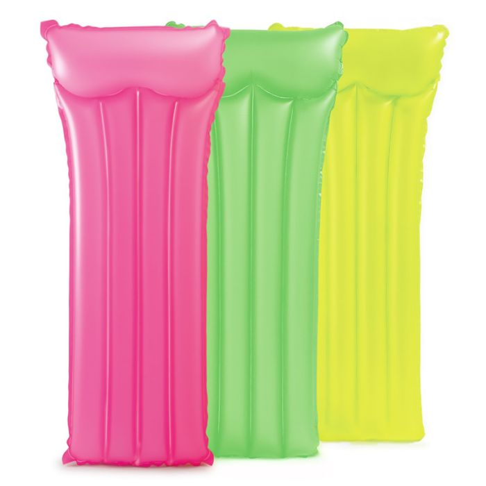 Intex Neon Frost luchtbed voor in het zwembad is verkrijgbaar in verschillende neon kleuren 9717EU