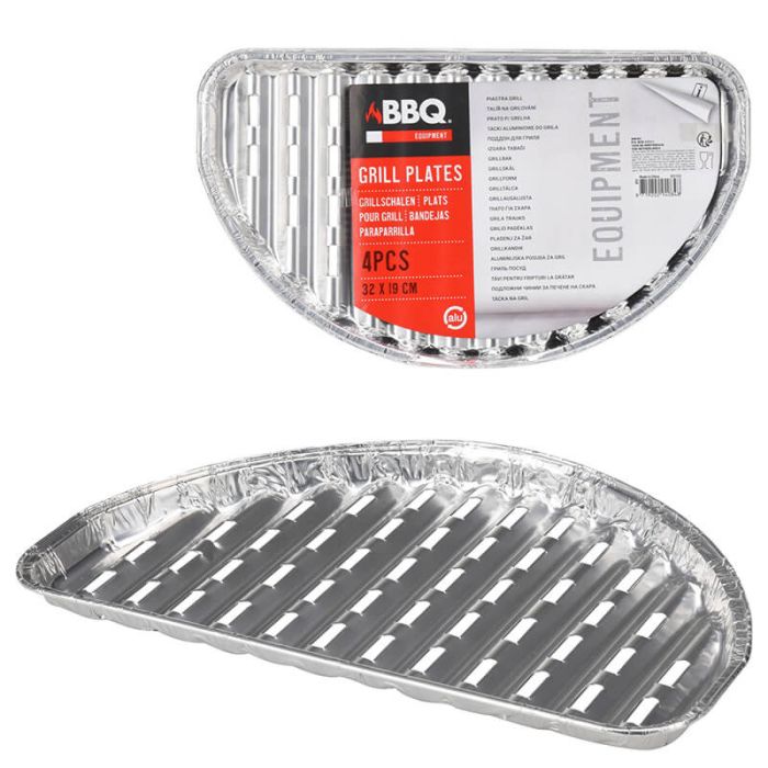BBQ Grillschalen halfrond  32x19cm 4st