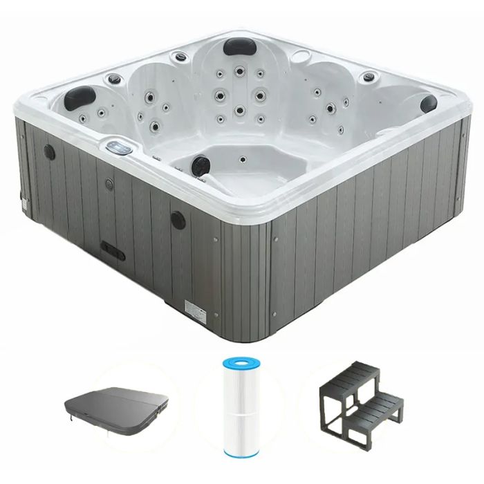 W’eau Delta spa - 5 persoons met trapje, cover en spa-filter