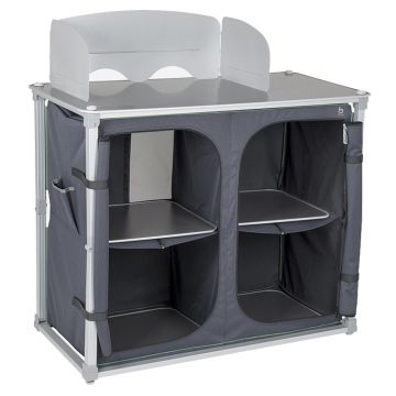 Bo-Camp Kookeiland Quick-up met windscherm en kastjes opengeritst