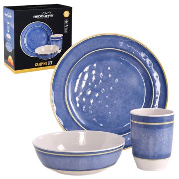 Redcliffs melamine servies melamine set 12-dlg blauw