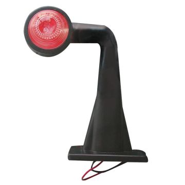Breedtelicht rood/wit 185mm haaks in blister