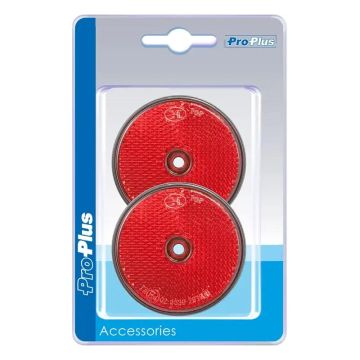 Reflector rood 60mm schroefbevestiging 2 stuks 343757S in verpakking