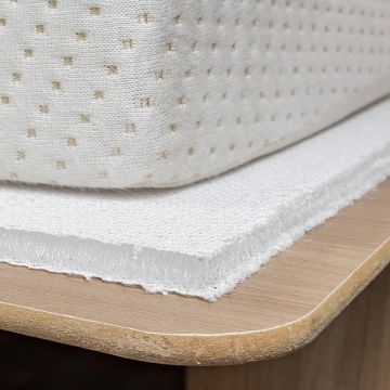 anti-condensdoek onder het matras in de caravan