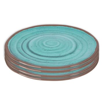 Bo-Camp 4x ontbijtbord Halo aqua 6181407
