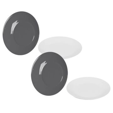 Bo-Camp ontbijtbord 100% Melamine Two-Tone grijs 4 st. 6181511