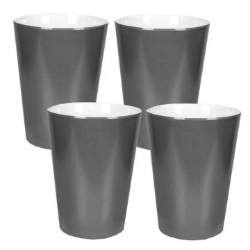 Bo-Camp beker 100% Melamine Two-Tone grijs 4st. 6181518