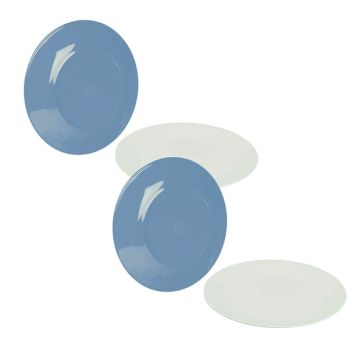 Bo-Camp dinerbord 100% Melamine Two-Tone blauw 4 st. 6181552