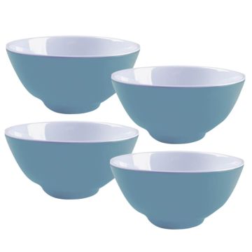 Bo-Camp ronde kom (L) 100% Melamine Two-Tone blauw 4st. 6181554