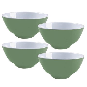 Bo-Camp ronde kom (L) 100% Melamine Two-Tone groen 4st. 6181574