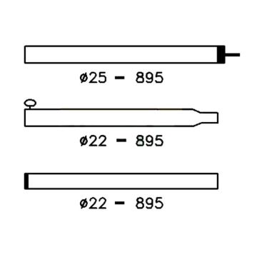 zak caravanvoortentstok 25/22mm.170-260cm:alu