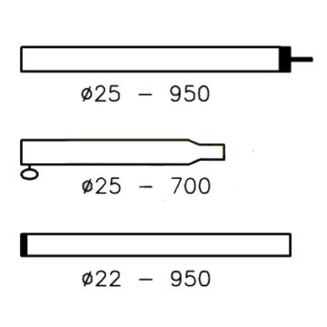 Caravanvoortentstok 25/22 mm. 170 250 cm