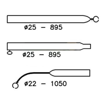 zak voortentspanstok 25/22 mm.210 275 cm:alu
