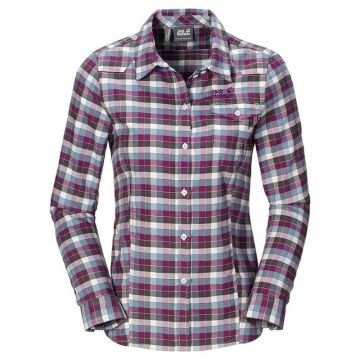 Jack Wolfskin EDMONT Shirt Women ♀ maat: XS | kleur: Siltstone Checks