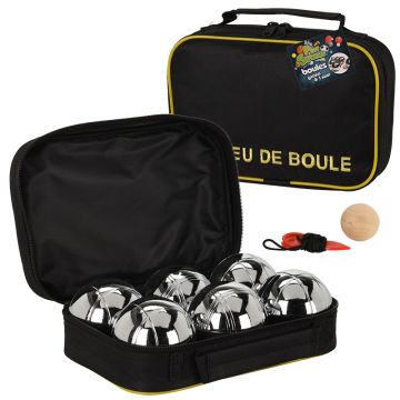 tas met zilverkleurige jeu de boule spel