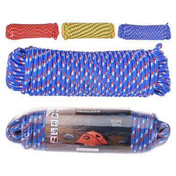 30 meter touw met een diameter van Ø 7 mm van het merk Redcliffs is verkrijgbaar in 3 verschillende kleuren