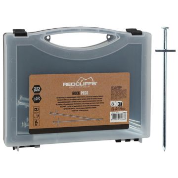 20 Redcliffs rotspennen met een lengte van 23 cm. Inclusief koffer, om ze in op te bergen na gebruik