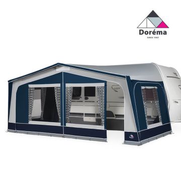 Deze Dorema Monza XL voortent in de kleur blauw is 2.70 meter diep.