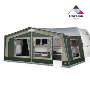 Deze Dorema Monza XL voortent in de kleur groen is 2.70 meter diep.