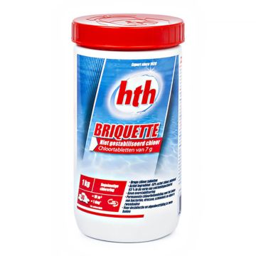 HTH Briquette 7 gram TABLETTEN.  1 Kg. Calciumhypochloriet