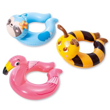 Intex animal zwemband 59220NP is er in 3 uitvoeringen: luiaard, hommel en flamingo