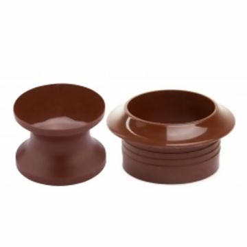 Knop+ring bruin a 2 st pushlock