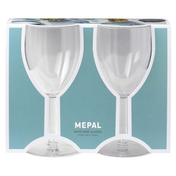 Mepal twee kunststof wijnglazen voor witte wijn 200ml