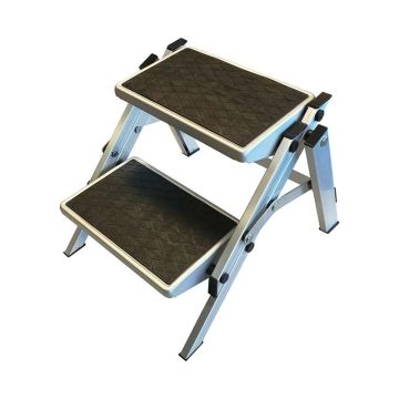 Inklapbare dubbele opstap aluminium