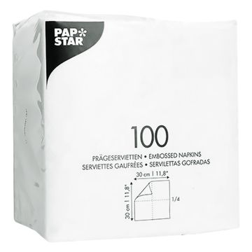 verpakking met 100 witte servetten