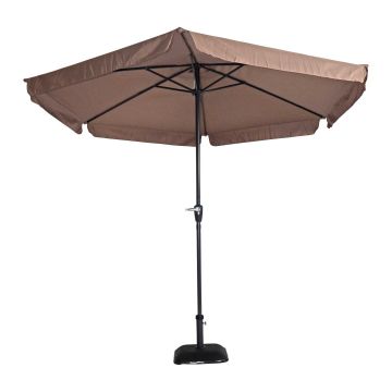 Parasol Gemini Taupe Ø 3 meter met Volant