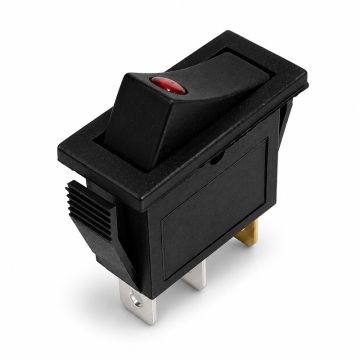 Compacte ProPlus wipschakelaar met rode LED-indicator voor 12V- en 24V-installaties