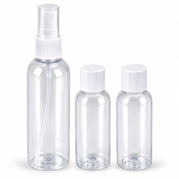 Reisset 3-delig – 2 flesjes + verstuiver