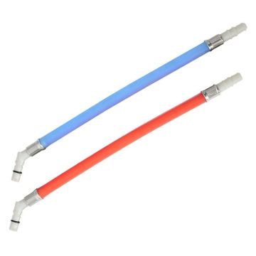 Reich flexibele aansluiting 25cm, rood/blauw, 45° tule
