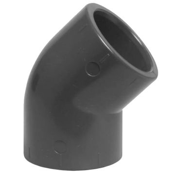 PVC knie 45 graden 63 mm 2x lijmverbinding