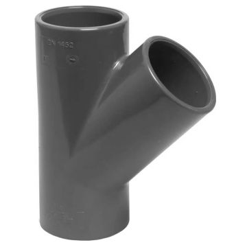 PVC T-Stuk 45 graden  50 mm 3 x lijmverbinding