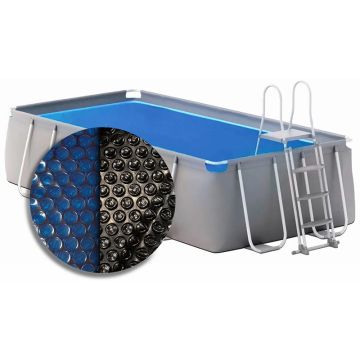 Solar coverzeil blauw/zwart voor rechthoekig opzetzwembad
