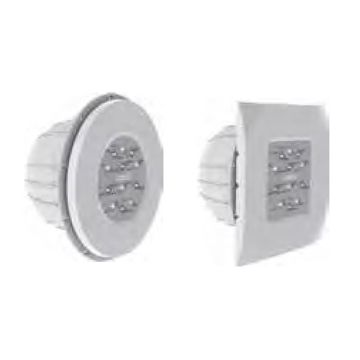 Inbouwlamp WIT 6 LED 12V Plaat/liner zwembad