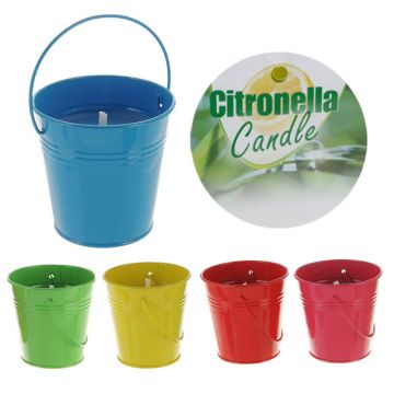 citronella kaars in emmertje verkrijgbaar in verschillende kleuren