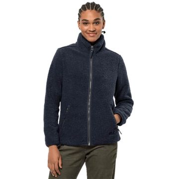 Voorkant van het Jack Wolfskin High Cloud dames fleece jacket in de maat XL en kleur nachtblauw