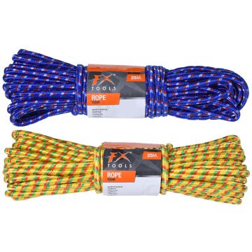 25 meter nylon touw met een diameter van Ø 9 mm van het merk FX Tools is verkrijgbaar in 2 verschillende kleuren